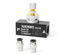 TAILONZ PNEUMATIC Valvola di controllo del flusso d'aria NPT da 3/8 di pollice con raccordo push-to-connect, regolatore di velocità in linea Unione diritta RE-03