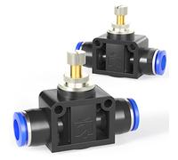 TAILONZ PNEUMATIC Valvola di regolazione del flusso d'aria con raccordo a pressione, regolatore di velocità in linea Raccordo diritto - 6MM OD tubo x 6MM OD tubo LSA-6 （Confezione da 5）