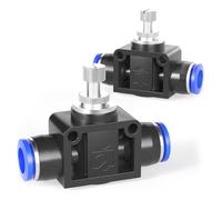 TAILONZ PNEUMATIC Valvola di regolazione del flusso d'aria con raccordo a pressione, regolatore di velocità in linea Raccordo diritto - 6MM OD tubo x 6MM OD tubo LSA-6 （Confezione da 5）