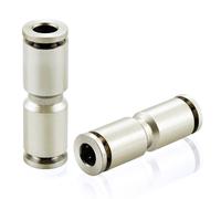 TAILONZ PNEUMATICI 6mm rame nichelatura Raccordi dritti Union Connect aria Raccordi rapidi Push Lock Raccordi pneumatici Raccordi tubo PU-6 (Confezione da 5)