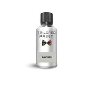 Tailored Paint Vernice lucida diretta 2K RAL codice colore per legno, metallo, plastica, PVC, auto, moto, scooter, trattore (bottiglia ritocco con pennello, RAL7035 grigio chiaro)