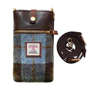 TAILORMAP Harris Tweed - Borsa a tracolla per telefono cellulare, da donna, piccola, con tessuto in microfibra e lana, N. 176, Tartan scozzese