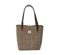 TAILORMAP Harris Tweed Tote bag Retro Plaid Grande Capacità Borsa a Tracolla Versatile, Marrone, Large