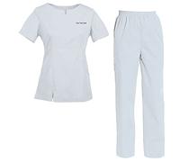 TAILOR'S Personalizzata Donna Divisa Ospedaliera Uniforme Sanitaria Set con Casacca e Pantalone Divise Uniformi Medica Set con Maglia e Pantaloni Uniformi Mediche Personalizzabile