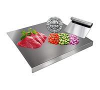 TailoTec Pack Tagliere Acciaio Inox 40x30 cm + Spatola Cucina - Igienico e Antibatterico - Ideale per Carne, Verdure, Frutta e Impasti - Facile da Pulire - qualità Professionale