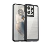 TailTech Custodia per Motorola Edge 50 Pro - Cover posteriore in acrilico trasparente con cornice nera in TPU per Moto Edge 50 Pro