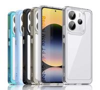 TailTech Custodia per Redmi Note 14 4G Global Edition - Retro in acrilico trasparente con cornice in TPU colorata, resistente agli urti, antigraffio, trasparente