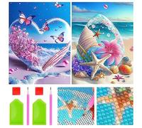 TaimeiMao 2PCS 5D Diamond Painting Kit Completo, Pittura Diamante 5d Fai da Te, DIY Strass Ricamo a Punto Croce Painting per Decorazione per Casa 30x40cm