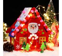 TaimeiMao LED Lavoretti Natale Bambini, Kit Laboratorio di Babbo NataLe, Kit Arti Creative Natalizie, KIt Palline di Natale Fai Da Te, per Creazioni e Decorazioni Natalizie per Bambini (Red Old Man)