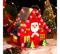 TaimeiMao LED Lavoretti Natale Bambini, Kit Laboratorio di Babbo NataLe, Kit Arti Creative Natalizie, KIt Palline di Natale Fai Da Te, per Creazioni e Decorazioni Natalizie per Bambini (Red Old Man)