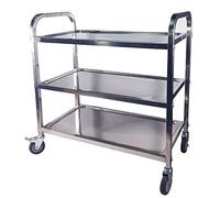 TAIMIKO Carrello di servizio in acciaio INOX con 3 ripiani, 95 x 50 x 95 cm, con ruote, 4 misure a scelta