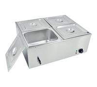 TAIMIKO Scaldavivande Professionale bagnomaria Elettrico per Buffet in Acciaio Inossidabile con 4 vassoi