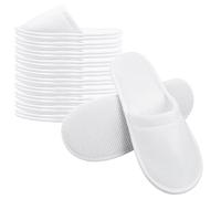 Taimimy 10 paia di pantofole da hotel bianche da donna e da uomo, pantofole antiscivolo usa e getta, pantofole usa e getta, pantofole per gli ospiti, punta chiusa, pantofole in spugna unisex per hotel
