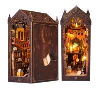 Taimimy Kit fai da te in Miniatura, DIY Case delle Bambole da Costruire in Legno con Luce LED kit di Costruzione per Adulti Decorazione Scaffale, Compleanno Regali di Natale(Biblioteca magica)