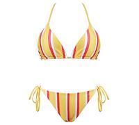 Tainehs - Bikini sexy da donna, con perizoma, allacciatura laterale, triangolo - Giallo - L