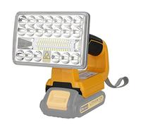 Taingwei Lampada a LED senza fili da 2000 lm, compatibile con batteria al litio Dewalt 18V, luce da lavoro da 18V, per campeggio, riparazione auto, emergenza e illuminazione del cantiere