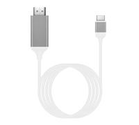 Tainrunse Adattatore da tipo c a HDMI Cavo 4k 60hz video per telefono cellulare, tablet, laptop, fotocamera, proiettore, compatibile con Ultra HD, linea di proiezione dello schermo TV, bianco