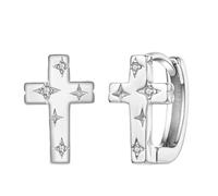 TAIOYHD Starlight Cross Ear Cuff & Stud Set - 925 Sterling Silver with Cubic Zirconia, Hypoallergenic Asymmetric Jewelry for Women