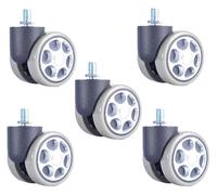 TAIPINGOZ Rotelle Sedia Ufficio, Ruote Sedia Ufficio, Rotella Girevole for Mobili Rotelle di Ricambio da 60 mm Filettatura M10 5× Rotelle Silenziose for Pavimenti Duri