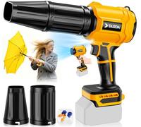 TAIRDA Soffiatore per foglie senza fili, compatibile con batteria Dewalt da 20 V (senza batteria), mini soffiatore a getto turbo con 2 ugelli, leggero e uso con una sola mano, per patio, garage
