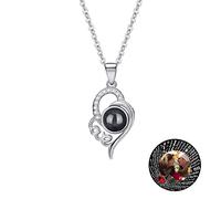 TAISGONGBY Collana con proiezione fotografica personalizzata, collana con foto in 100 lingue Ti amo, regalo personalizzato per fidanzata, moglie o madre