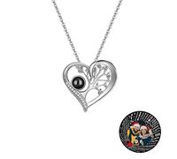 TAISGONGBY Collana con proiezione fotografica personalizzata, collana con foto in 100 lingue Ti amo, regalo personalizzato per fidanzata, moglie o madre