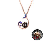 TAISGONGBY Collana con proiezione fotografica personalizzata, collana con foto in 100 lingue Ti amo, regalo personalizzato per fidanzata, moglie o madre