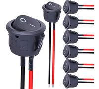 Taiss 10 pezzi Interruttore a bilanciere Rotondo 2 Posizioni SPST ON/OFF 2 Pin Interruttore a Levetta 10A 220V-250V AC con Linea di saldatura,per Elettrodomestici,Auto Barca KCD1-X-Y