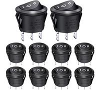 Taiss 10 pezzi Interruttore a Bilanciere rotondo 3 Posizioni ON-OFF-ON SPDT 3 Pin mini interruttore a levetta 6A 250V 10A 125V AC per Elettrodomestici Auto Barca Camion KCD1-5-103-BK