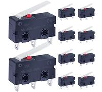 Taiss 10 pezzi Micro Interruttore Finecorsa Mini Interruttore Leva Lunga 1NO 1NC 3 Pin 250V 5A per macchina utensile KW11-3Z-02