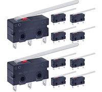 Taiss 10 pezzi micro interruttori di finecorsa Momentaneo 250V 5A 3 Pin 1NO 1NC Mini Interruttore Leva Lunga SPDT per macchina utensile KW11-3Z-03