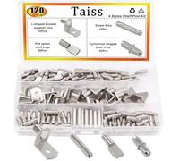 Taiss 120 Pezzi kit perni per scaffali 4 Stili ripiani pioli, staffa a L/Piatto Cucchiaio scaffale pioli/Dowel Pin Nickel Plated Shelf Supporti Pegs,per Mobili da cucina Cabinet shelf F-081-120PCS