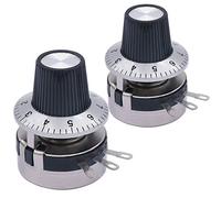 Taiss/2 pezzi 4.7K Ohm Potenziometro a filo rotante a cerchio singolo Potenziometro variabile,Per la regolazione della velocità dell'inverter+Manopola WTH118-2W-4.7K