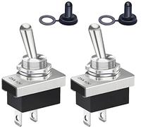 Taiss 2 pezzi Interruttore a levetta 2 posizioni 12V 25A SPST ON/OFF 2Pin con cappuccio impermeabile Interruttore a Bilanciere,Per Auto, Camion, Barche KN3D-101