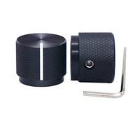 Taiss 2 pezzi Manopola per chitarra in alluminio nero, per albero di diametro 6 mm, manopola del volume, manopola audio, manopola interruttore, diametro 20 mm x altezza 17 mm knob-21x17-BK