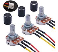 Taiss 3 pezzi Potenziometro 1K Potenziometro rotativo potenziometro lineare 3 Terminali B tipo Con linea di saldatura Con manopola,per dispositivi elettrici controllo del volume WH148-HX-1K