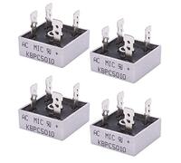 Taiss 4 pezzi ponte diodi raddrizzatore KBPC5010 1000V 50A AC a DC Diodo Unifasi, 4 Poli, foro Passante con Alloggiamento in Metallo KBPC-5010