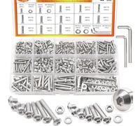 Taiss 405 pezzi Kit di viti esagonali M3 M4 x 5 mm/6 mm/8mm/12mm/16mm/20mm/25mm 304 viti in acciaio inossidabile F-084