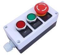 Taiss Arresto di emergenza Interruttore a scatto Scatola stazione 1NC 1NO Interruttori a pulsante Momentaneo Rosso Verde 440V 10A,pulsante fungo emergenza a Fungo Rosso 1NC 1NO hz-11ZS-GR