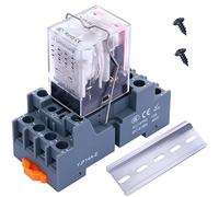Taiss / HH54P my4nj DC 24V Bobina 4PDT 4NO + 4NC 14 pin relè elettromagnetico di potenza con spia luminosa aggiungere YJF14A base YJ4N-GS