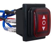 Taiss Impermeabile Momentaneo Polarità interruttore inverso Interruttore a levetta Controllo Motore CC 10A 6 Pin con luce LED Rossa (ON) -Off- (ON) con filo KCD4-223NW-R-JT