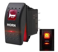 Taiss Interruttore a bilanciere a pulsante di clacson 12 V 20 A 24 V 10 A LED rosso interruttore di altoparlanti momentanei a 5 pin per treno camion bar auto A11625B-R