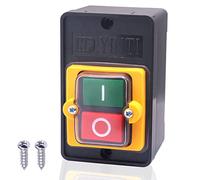 Taiss Interruttore Sicurezza Macchinari ON OFF Interruttore di sicurezza macchine per macchinari e macchine tessili, AC220V/380V 10A Interruttori a Pulsante Impermeabile KAO-10KH