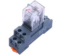 Taiss YJ2N-LY 220V AC Relè elettromagnetico di potenza indicatore LED 2PDT 2NO+2NC 8 pin 10A Relè di potenza bobina,con base con guida,per telecomando,comunicazione,sistema di controllo automatico