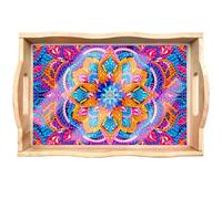 TaissBocco 5D DIY Diamond Tray Christmas Diamond Art Painting, Handmade Wooden Serving Tray with Upgraded Diamond Painting Kit(F13)