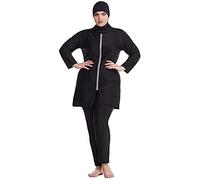 TaissBocco Costume da Bagno a Copertura Totale Costume da Bagno Modesto per Le Donne Costume da Bagno Musulmano Burkini Islamico Plus Size Costume da Bagno(3XL, T1)