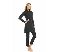 TaissBocco Costume da Bagno Musulmano per Le Donne Costumi da Bagno islamici 3 Pezzi Burkini Costume da Bagno a Copertura Totale Plus Size Costumi da Bagno modesti(XL, T4)
