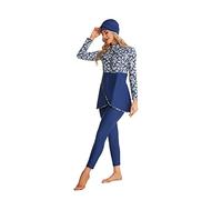 TaissBocco Full Swimming Costume Burkini for Women Modest Girls Swimsuit Islamic Swimwear Plus Size(XL, T19)