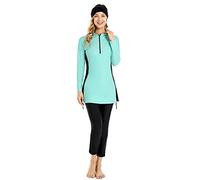 TaissBocco Full Swimming Costume Burkini for Women Modest Girls Swimsuit Islamic Swimwear Plus Size(L, T7)