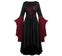TaissBocco Gothic Dresses for Women Costumes Queen Ball Gown Masquerade Dress Halloween Party Dresses(XXL, F2)